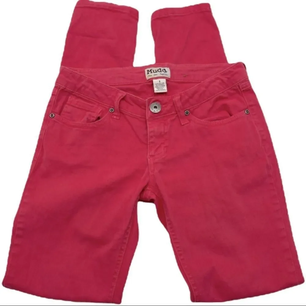 Mudd Dark Coral Skinny Jeans Size 1